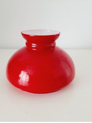 Abat-jour verre rouge opaline année 70