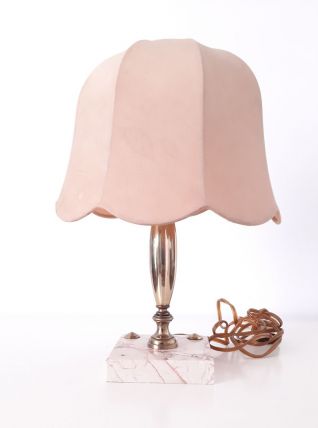 Lampe de chevet en Laiton et marbre rose