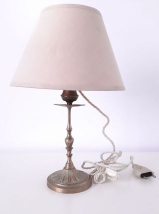 Petite Lampe de chevet en laiton avec abat jour