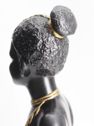 Buste de femme africaine en plâtre ancien