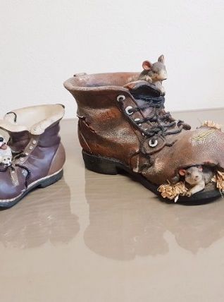 Sabots vintage décoratifs lot de 2 ( ref K4)
