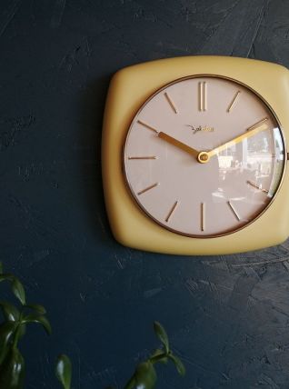 Horloge vintage céramique pendule silencieuse carrée Zalmtag