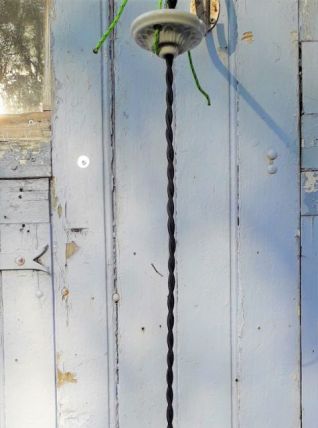 suspension verre de clichy bleu et marron