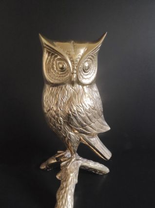 statuette hibou en laiton