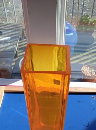 vase orange vintage carré 