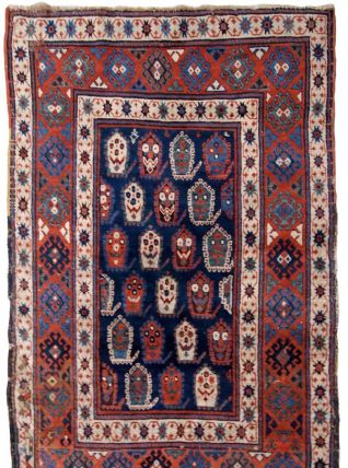 Tapis ancien Caucasien Kazak fait main, 1B665