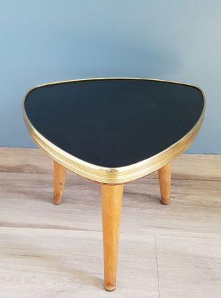 Porte plante vintage,tripode, guéridon noir 