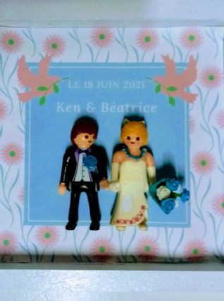 Cadre Playmobil, mariage, noms, date, personnalisable