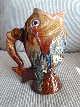 Vase vintage Vallauris en forme de poisson