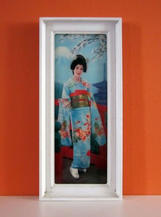 Cadre lenticulaire vintage geisha femme japonaise