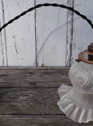 suspension tulipe verre opaque