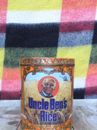 Ancienne boite en tôle lithographiée (Uncle ben's rice)