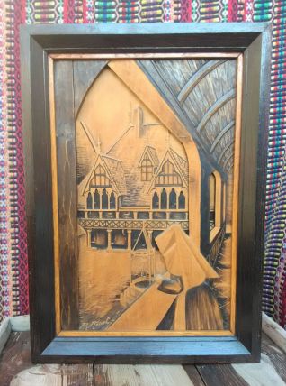 Tableau en bois sculpté - Les hospices de Beaune 