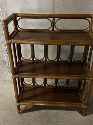 Etagère en rotin années 60