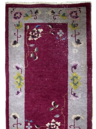 Tapis ancien Chinois Art Deco fait main, 1B700
