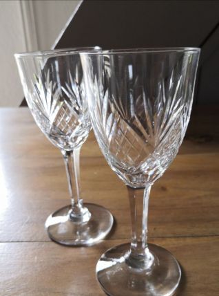 Lot de 8 (ou 6) verres à apéritif en cristal