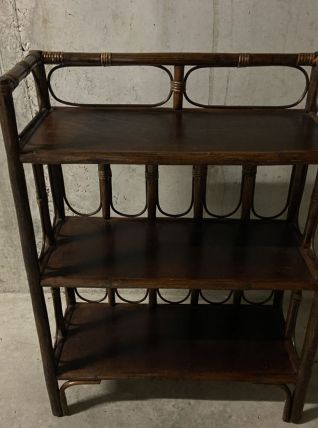 Etagère en rotin années 70