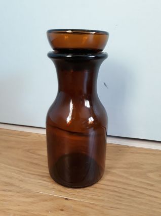  Flacon d'apothicaire bocal en verre marron ambré 