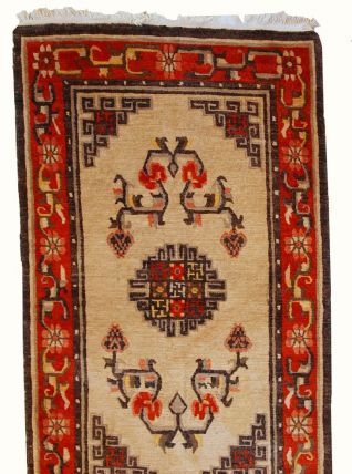 Tapis vintage Mongol fait main, 1C349