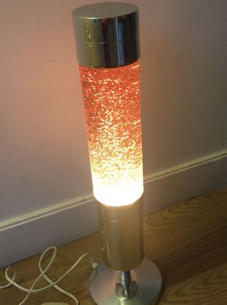 Lampe cylindrique Crestworth 60’s 70’s en verre et  métal 