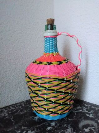 Bouteille scoubidou - Années 70 