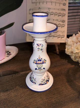 Bougeoir céramique faïence style Vieux Rouen Excellent Eat