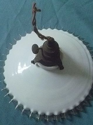 suspension blanche  opaline , vintage