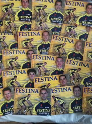 lot de cartes postales cycliste équipe Festina 