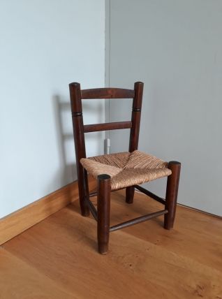 Chaise paillée enfant