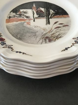 Assiettes plates Sarreguemines Obernai