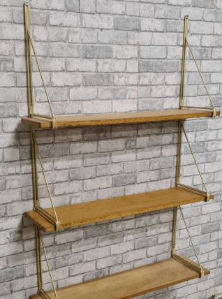 tres grande etagere metal et plaquage chene  claire , solide