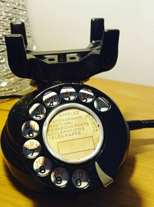 Lampe téléphone vintage Thomson Houston de 1936 noir