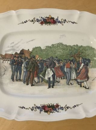 Plat rectangulaire faïence de Sarreguemines 