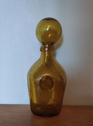 carafe ambrée verre bullé arrondie