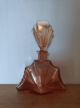 carafe art déco rose avec bouchon d'origine