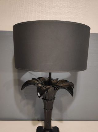 lampe palmier en céramique noire