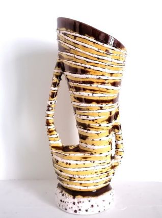 Grand vase vintage style Capron écume de mer 1960