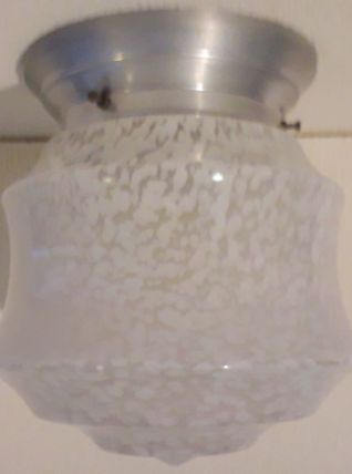 plafonnier en verre clichy blanc