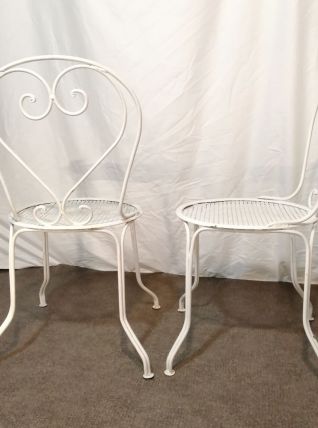 Paire de chaises vintage fer forgé par Mathieu Mategot 1960