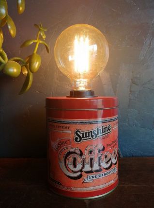 Lampe vintage lampe chevet bureau métal ronde "Coffee"