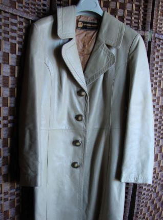 manteau long en cuir taille 38