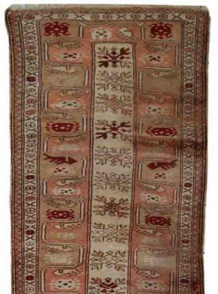Tapis vintage Turc Oushak fait main, 1C520