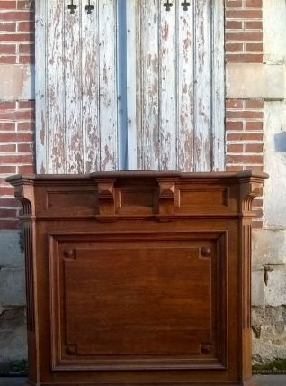 Ancien comptoir caisse de commerce chêne