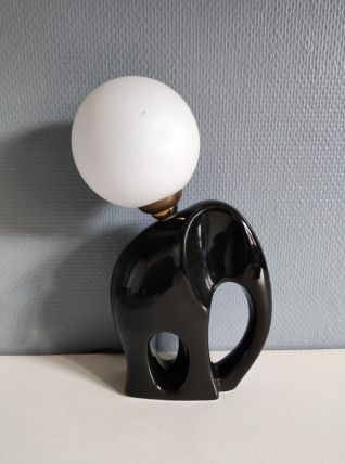 lampe en céramique avec globe opaline