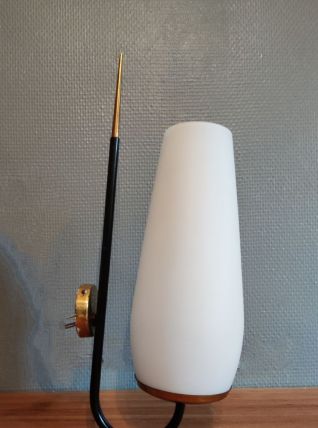 applique laiton et opaline blanche