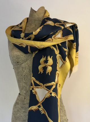 Rare foulard écharpe Hermès couronnes,Couronnes Hermès scarf