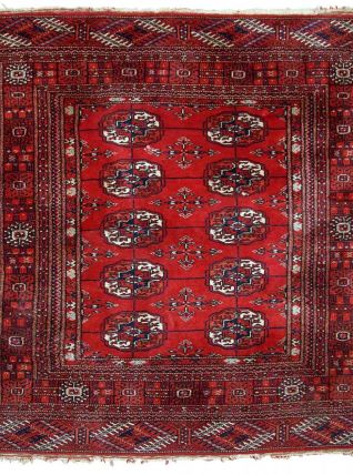Tapis vintage Turkmène Tekke fait main, 1C631