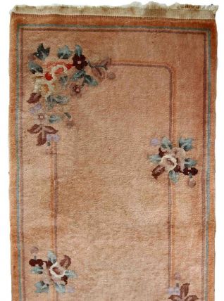 Tapis vintage Chinois Art Deco fait main, 1C649