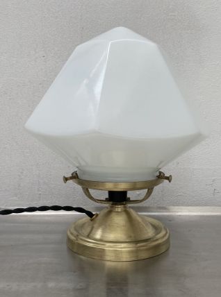 ANCIENNE LAMPE A POSER EN OPALINE VINTAGE