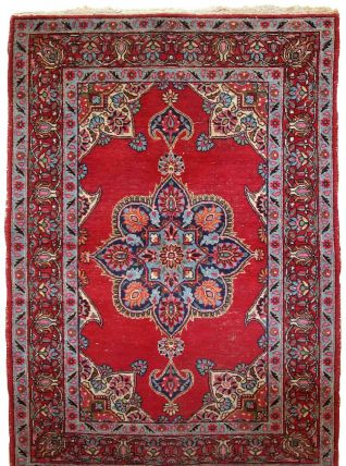 Tapis vintage Persan Kazvin fait main, 1C664